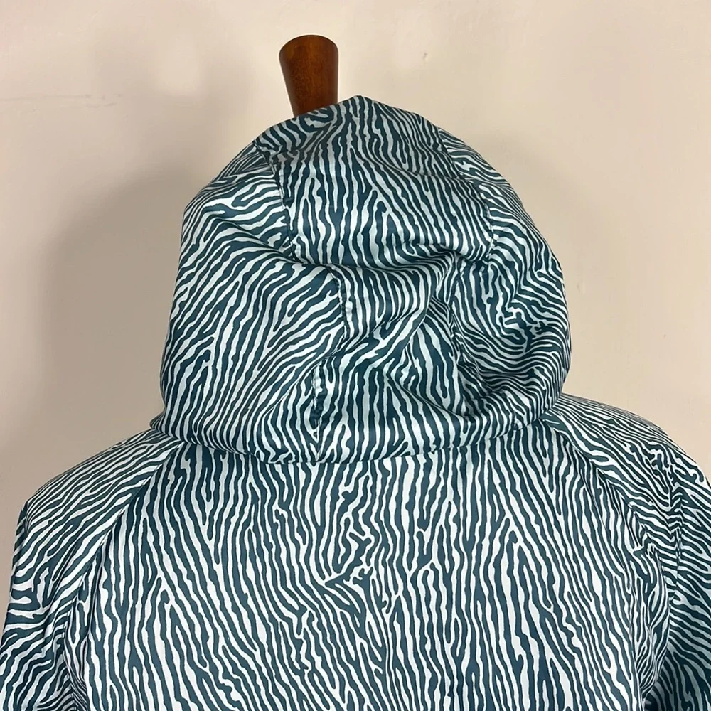 NIKE Blue Blacklight Flash Print Windrunner Windbreaker Hooded Jacket M